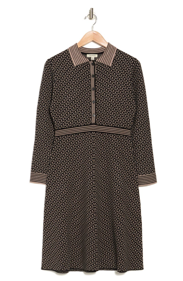 MAX STUDIO Collared Sweater Dress, Alternate, color, Bktauttr