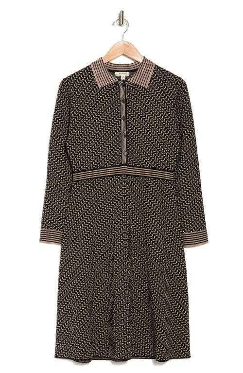Max Studio Collared Sweater Dress In Black