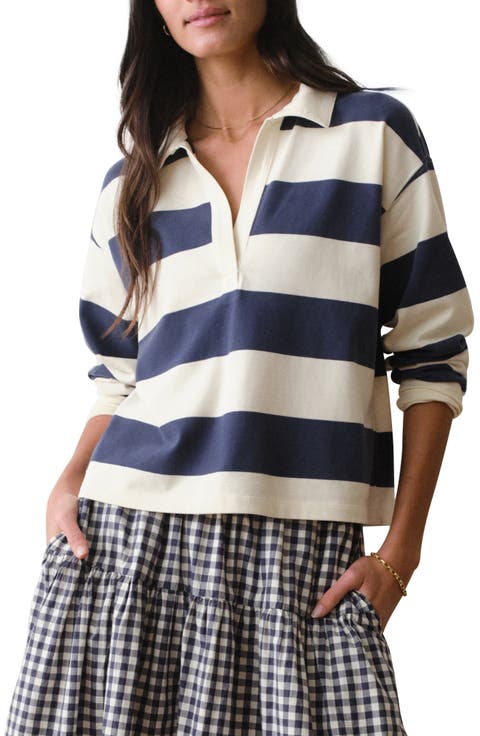 Luxe Stripe Sueded Cotton Polo