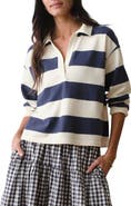 Marine Layer Luxe Stripe Sueded Cotton Polo