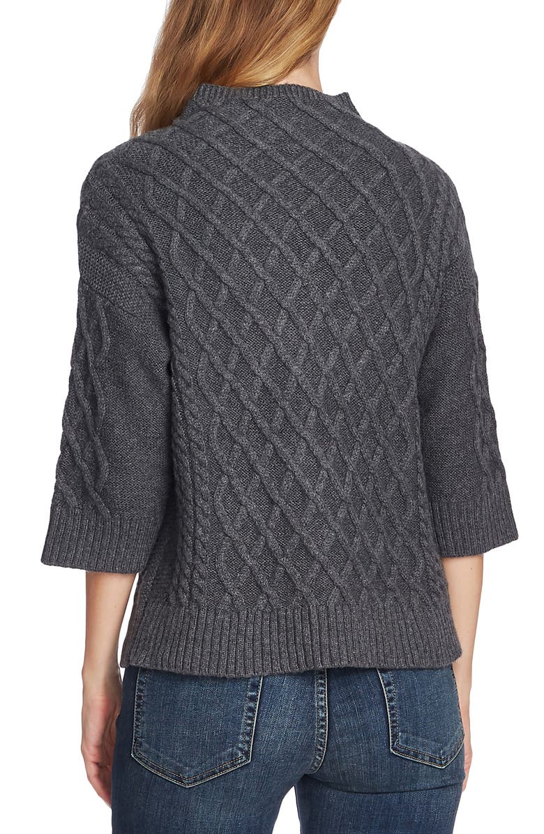 Vince Camuto Chunky Cable Knit Funnel Neck Sweater, Alternate, color, 