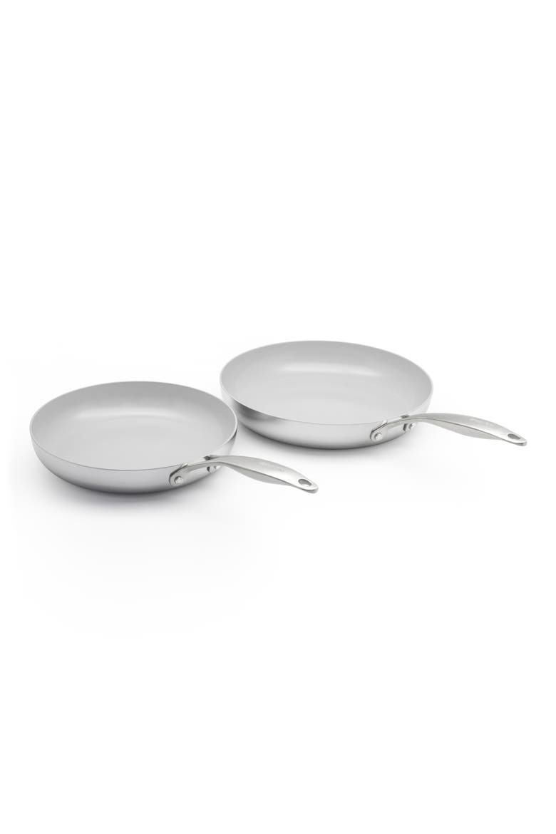 Venice Pro 8-Inch & 10-Inch Multilayer Stainless Steel Ceramic Nonstick Frying Pan Set, Main, color, STAINLESS STEEL