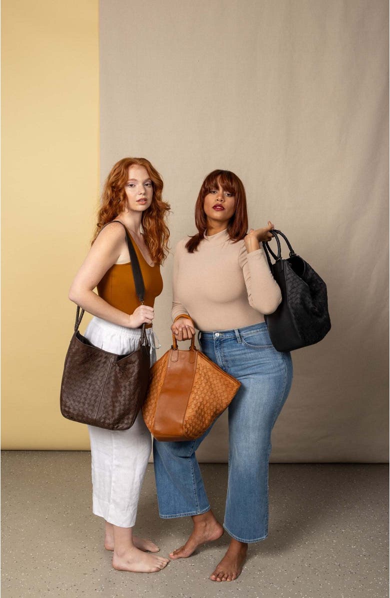 Deux Mains All Day Leather Tote, Alternate, color, Dark Brown