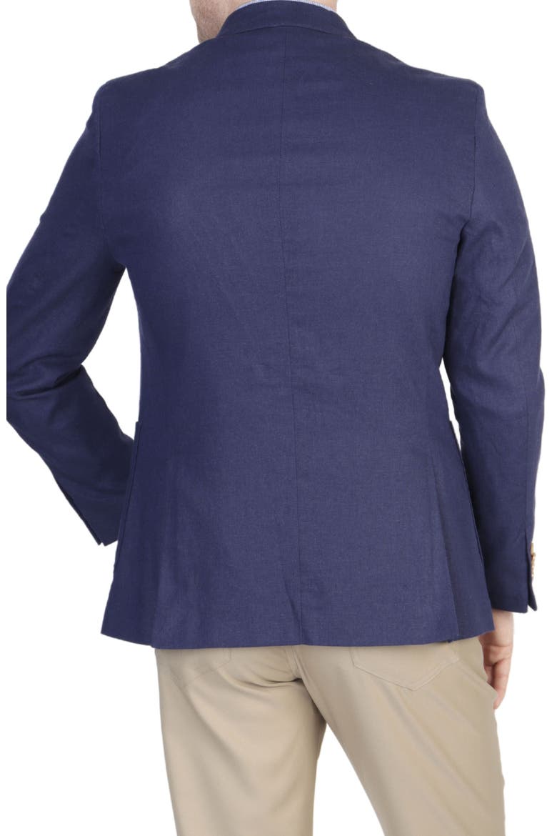 Solid Notch Lapel Linen Blend Sport Coat, Alternate, color, NAVY