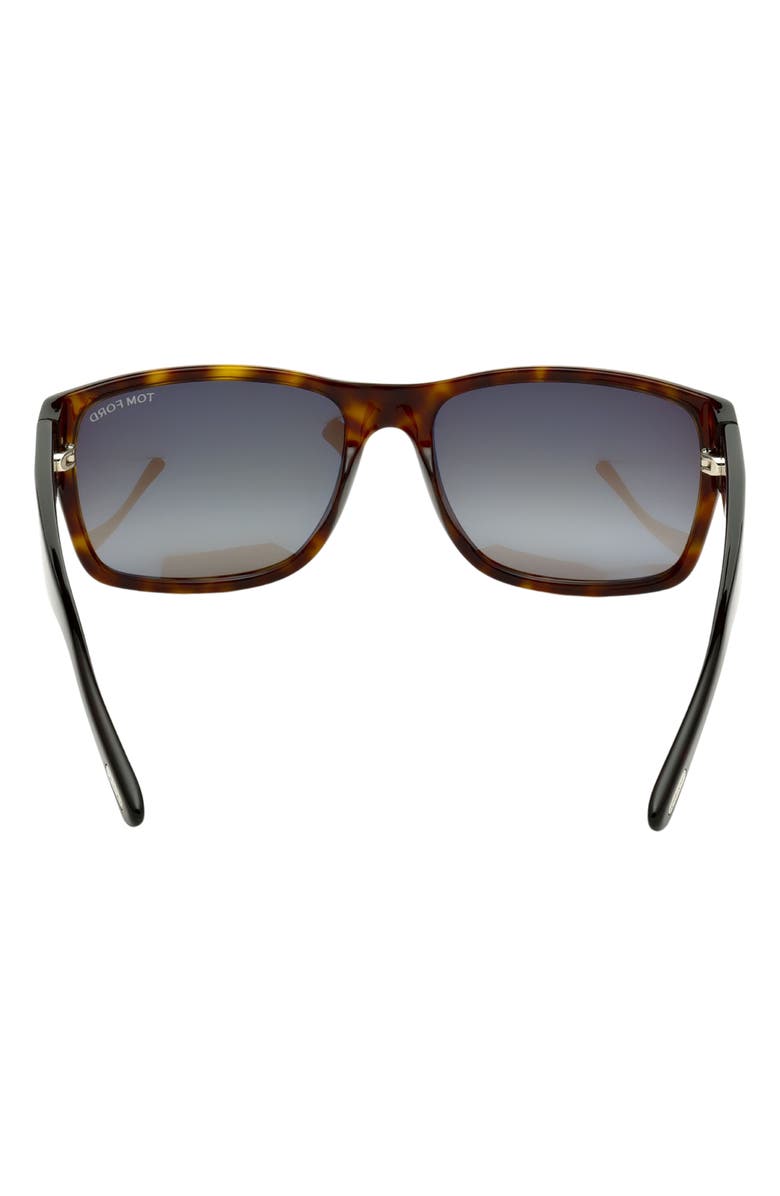 TOM FORD 56mm Square Sunglasses, Alternate, color, Havana/ Green