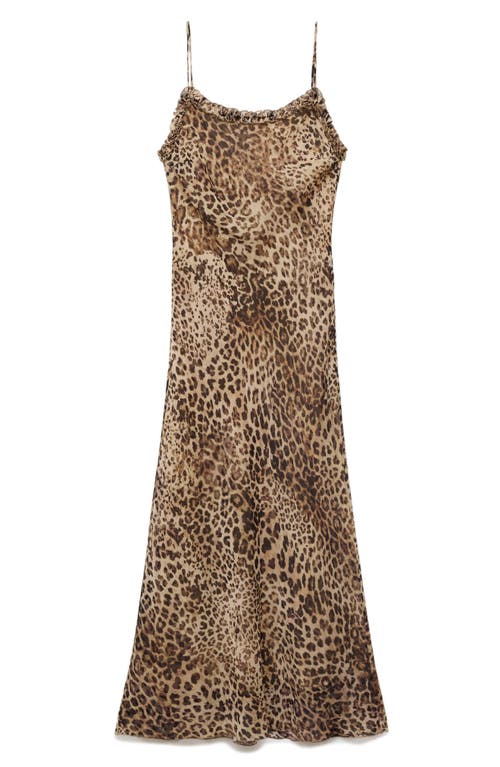 Mango Animal Print Midi Dress In Multi