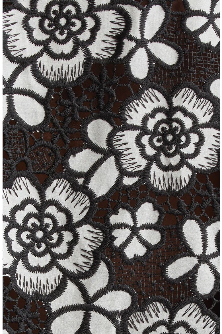 Floral Lace Cover-Up Minidress, Alternate, color, BLACK/ WHITE
