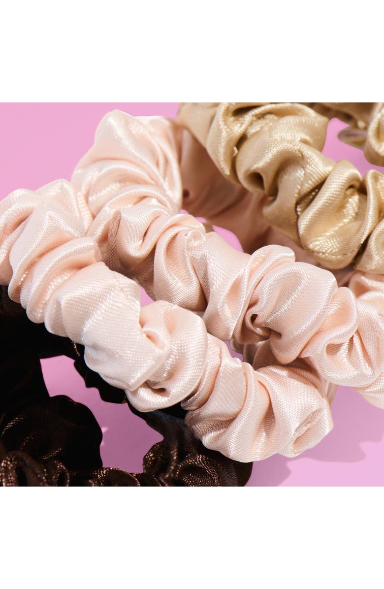 Gimme Beauty Slim Satin Hair Scrunchies, Alternate, color, Brown