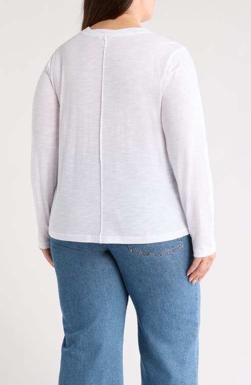 Caslonr Caslon(r) Twist Crewneck Long Sleeve T-shirt In White