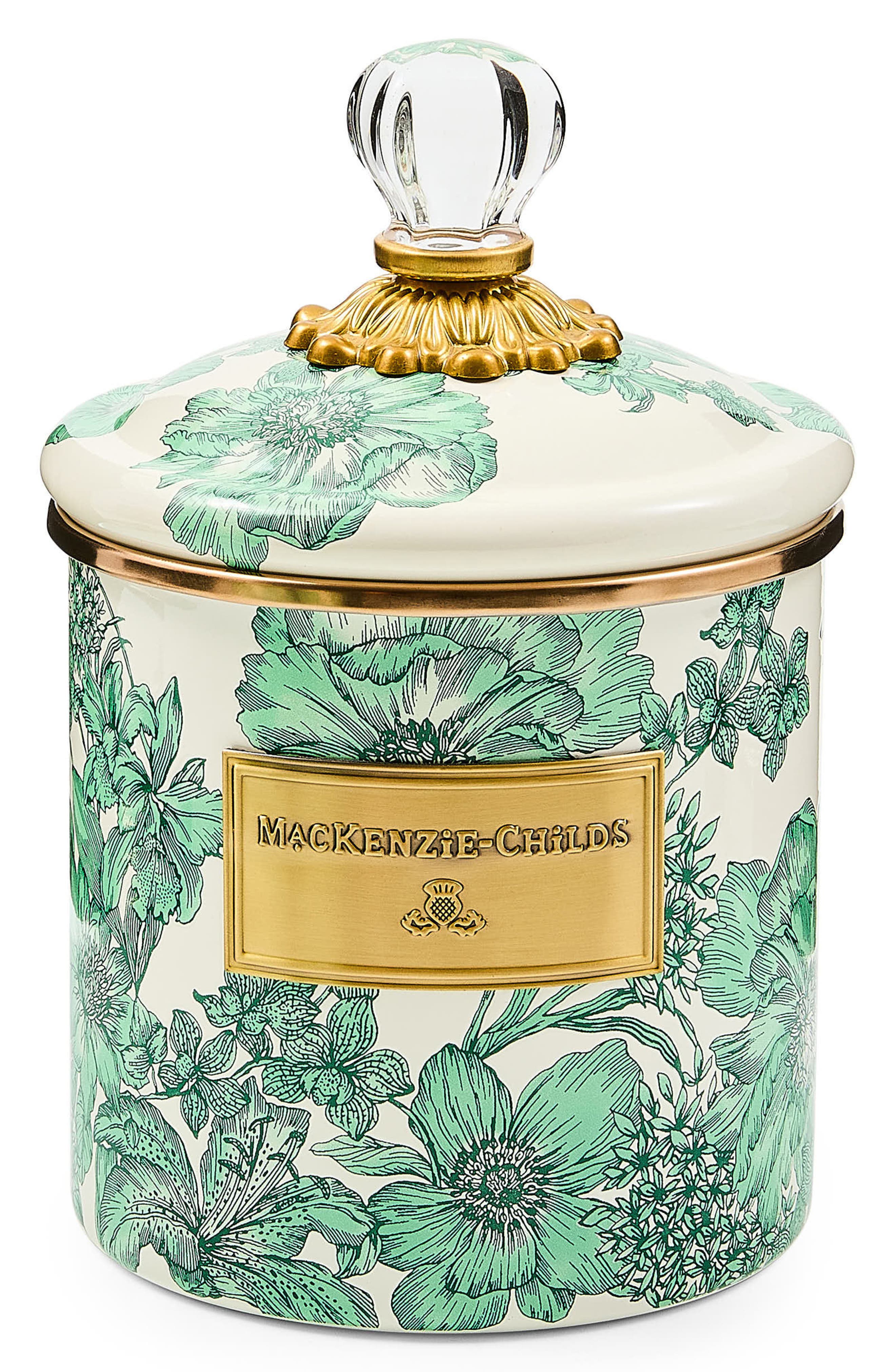 MACKENZIE CHILDS Emerald English Garden Small Canister - Emerald, One Size
