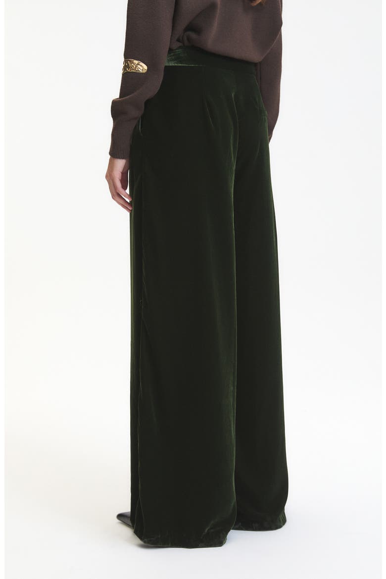 Daisy Velvet Wide Leg Pants, Alternate, color, BASIL GREEN