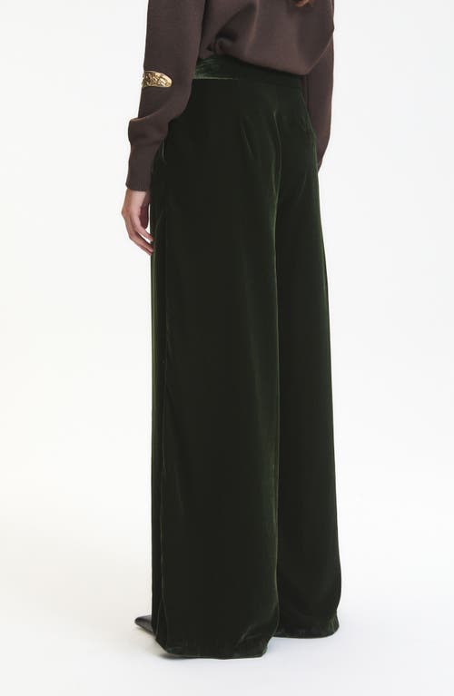 Deluc Daisy Velvet Wide Leg Pants In Black