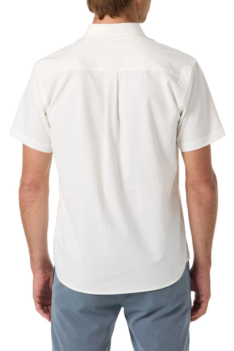 Light Check Short Sleeve Button-Up Shirt, Alternate, color, WHITE