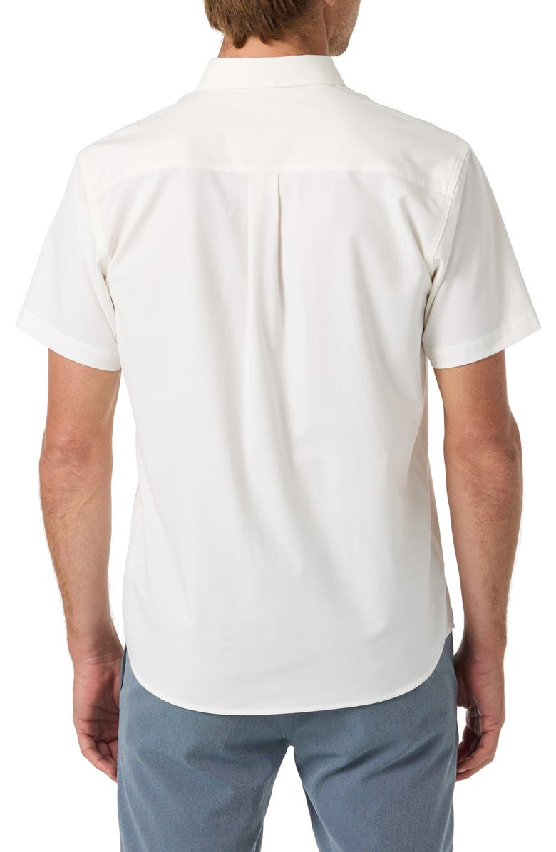 O'Neill Light Check Short Sleeve Button-Up Shirt, Alternate, color, White