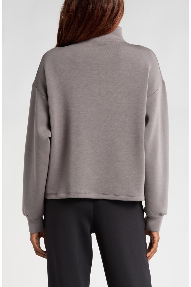 Soft Scuba Knit Funnel Neck Modal Blend Top, Alternate, color, GREY KITTEN