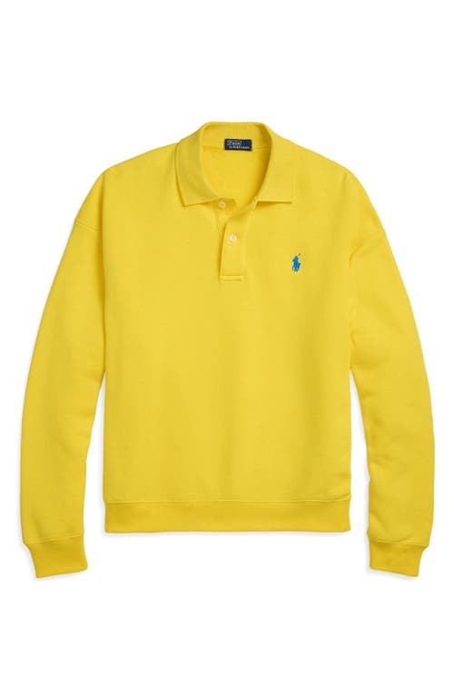 Shop Polo Ralph Lauren Arctic Fleece Polo Sweatshirt In Lemon Crush
