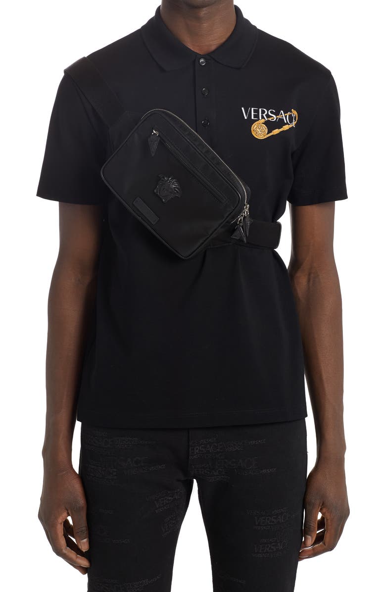 Versace Medusa Nylon Belt Bag, Alternate, color,