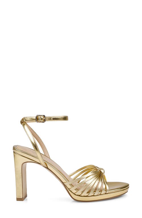 Jewel Badgley Mischka Skylar Ankle Strap Sandal In Gold Metallic
