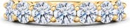 HauteCarat Half Round Cut Lab Grown Diamond 18K Gold Eternity Band Ring