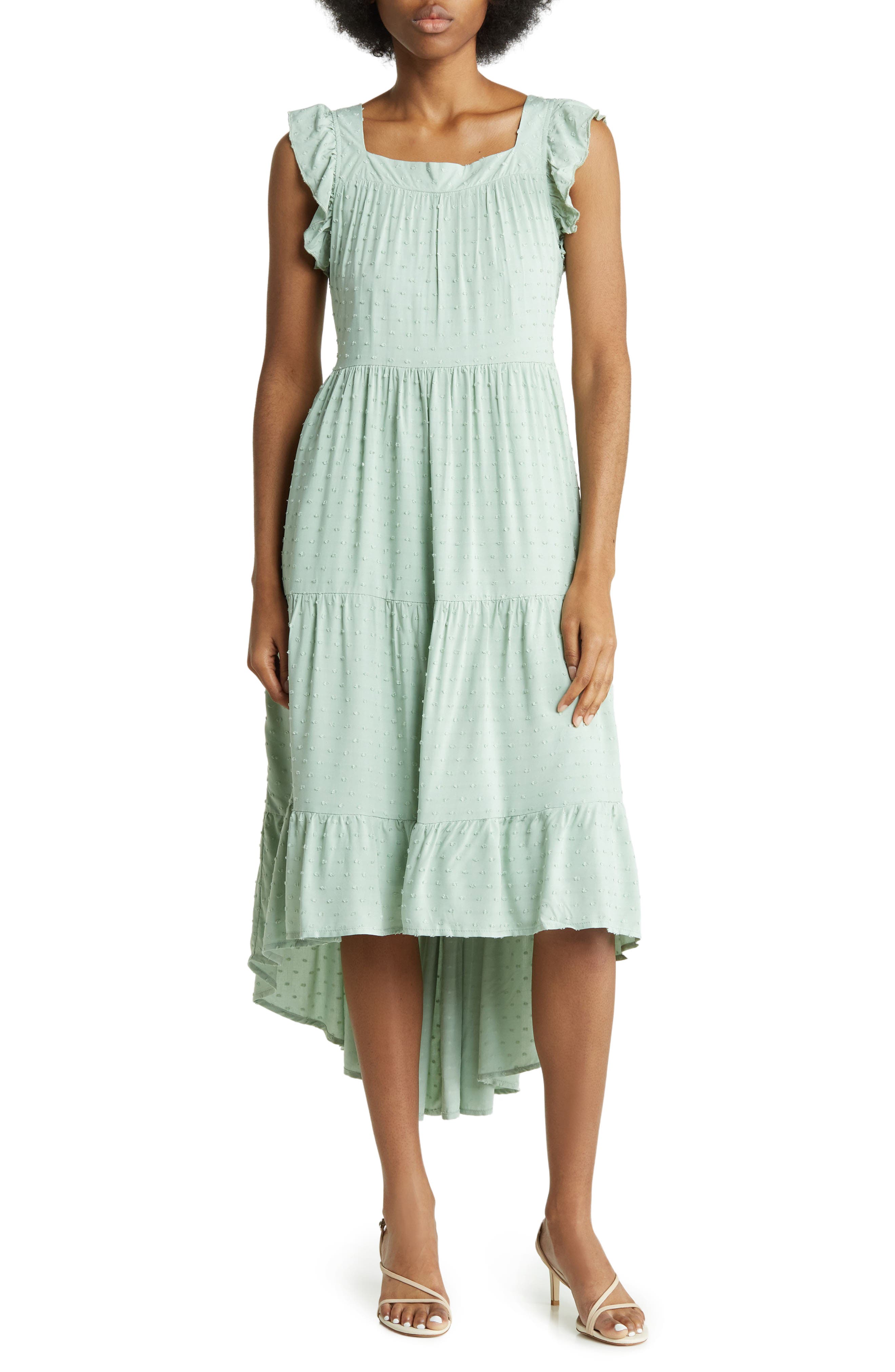 Valery Clip Dot Tiered High/Low Dress - image 3
