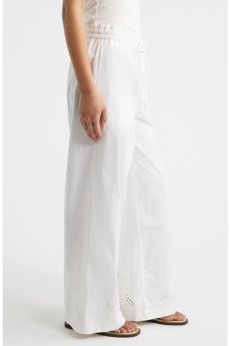 Marin Embroidered Wide Leg Pants, Alternate, color, WHITE