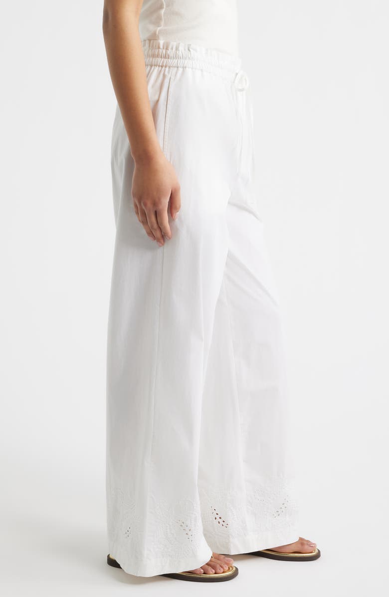 rag & bone Marin Embroidered Wide Leg Pants, Alternate, color, White