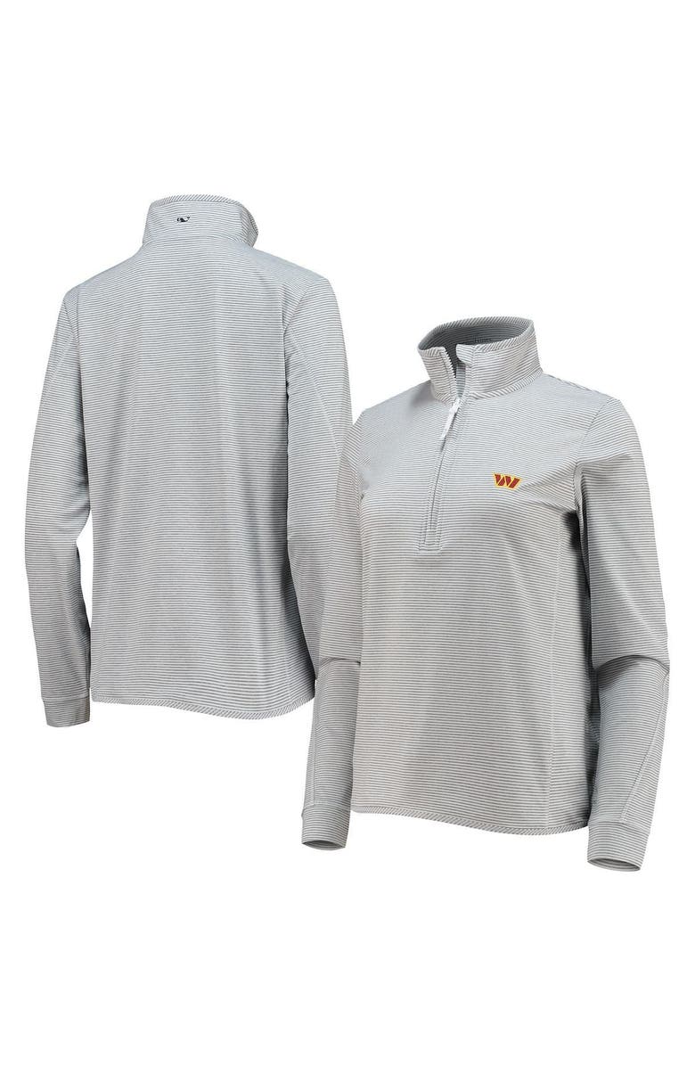 vineyard vines Women's Vineyard Vines Heather Gray Washington Commanders Sankaty Shep Half-Zip Pullover Top, Main, color, 