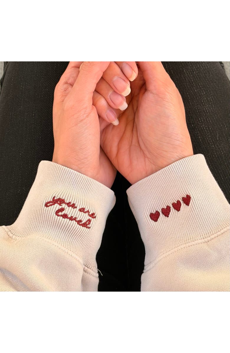 Conscious Ink You Are Loved/Hearts Manifest Sweatshirt, Alternate, color, Faded Bone