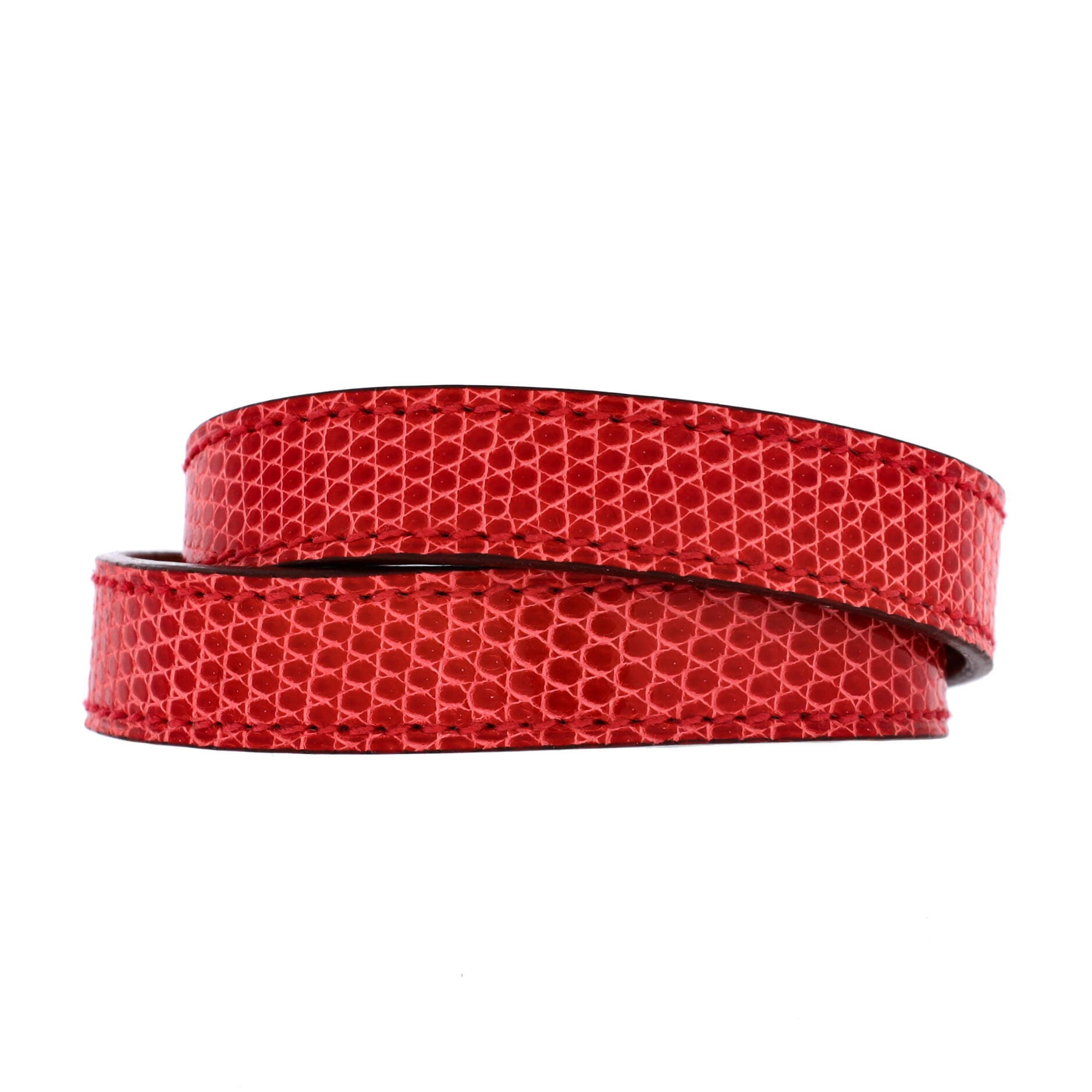 Kelly Double Tour Bracelet Lizard, Alternate, color, Red