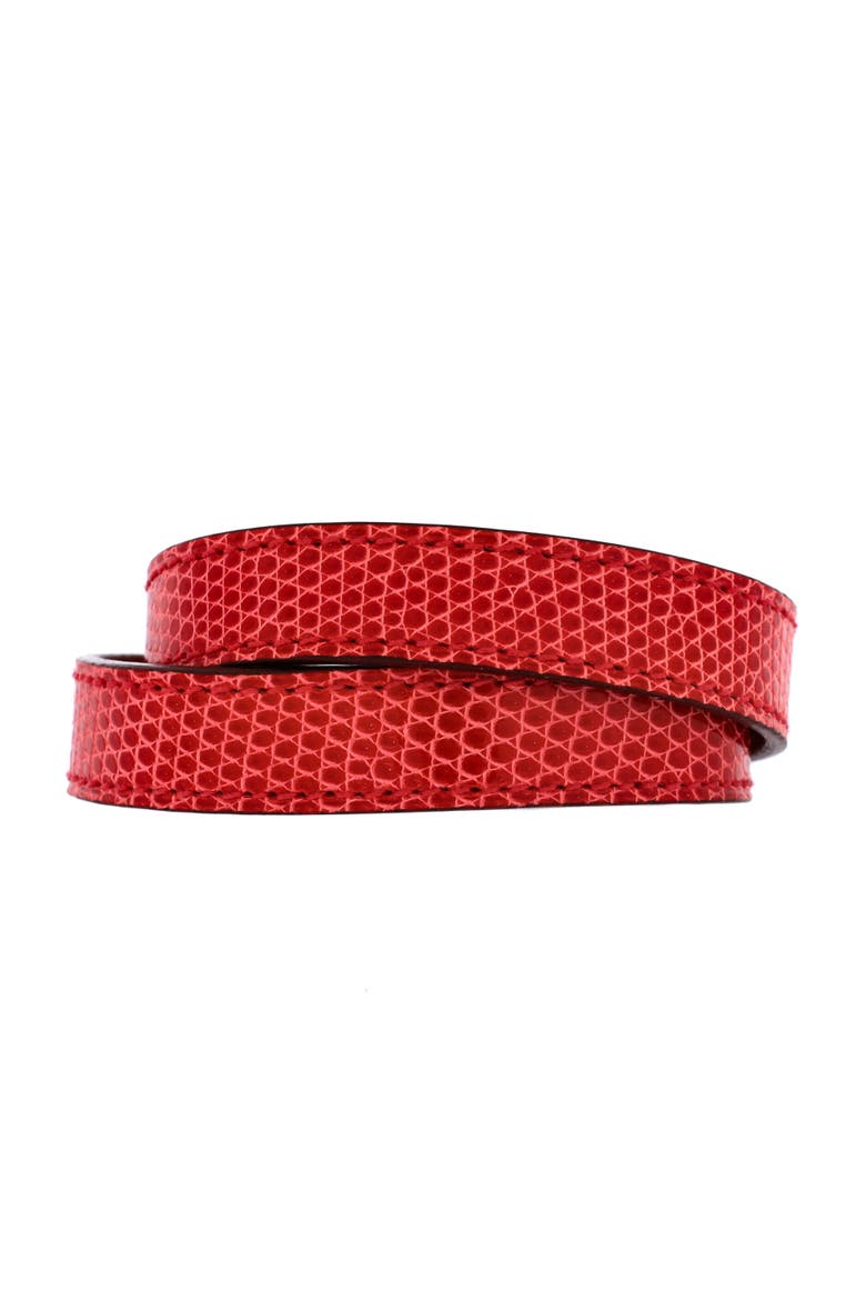 Kelly Double Tour Bracelet Lizard, Alternate, color, Red