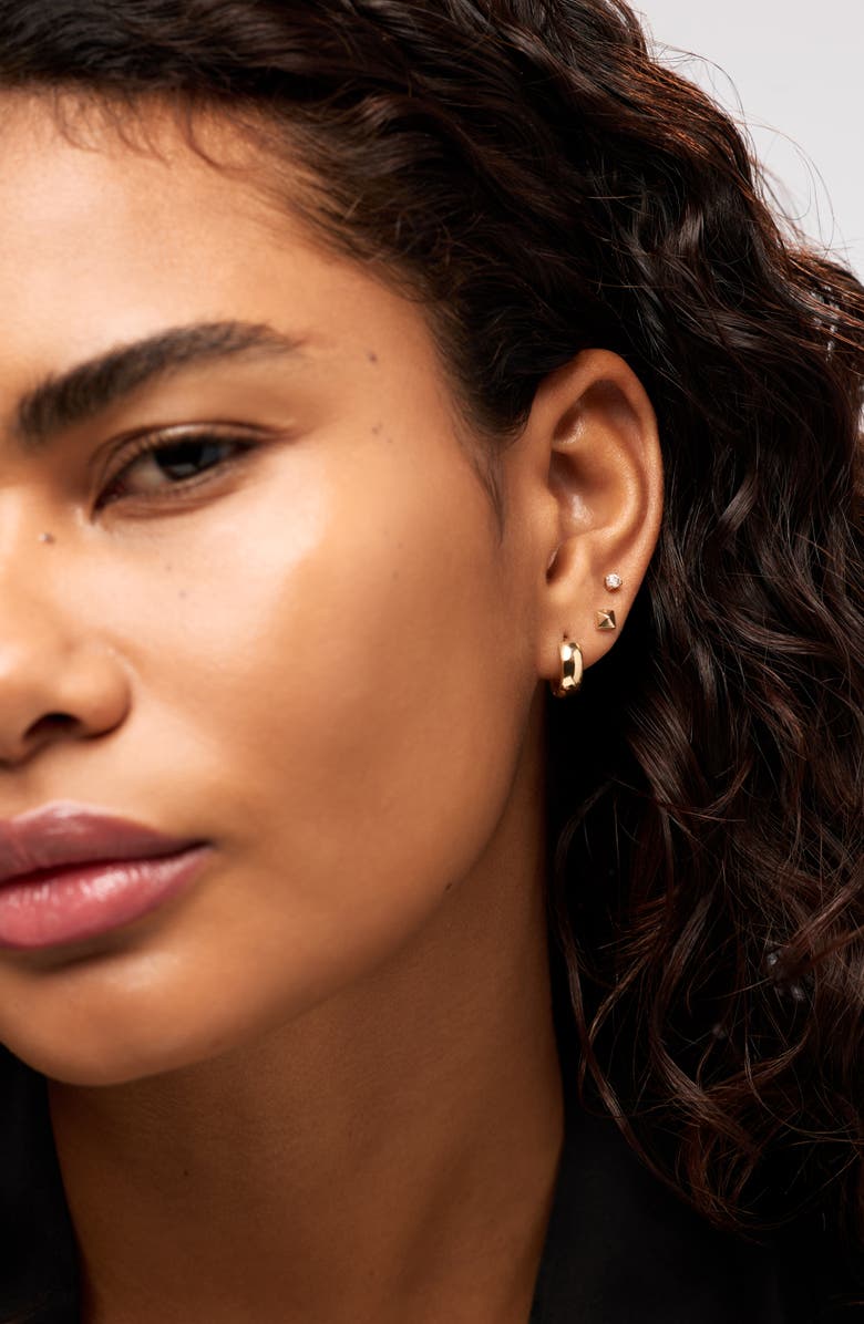 Ana Luisa Solid Yellow Gold - Pyramid Studs, Alternate, color, Gold