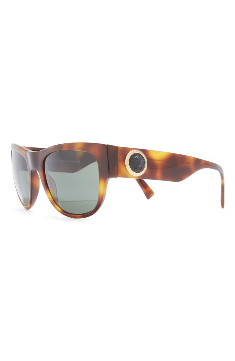 Versace 55mm Square Sunglasses, Alternate, color, Havana