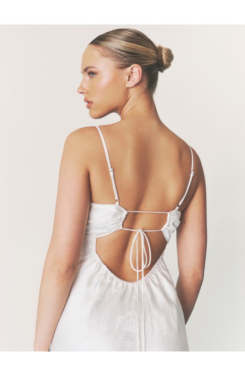 Six Stories Paloma Satin Floral Jacquard Maxi Dress, Alternate, color, Ivory