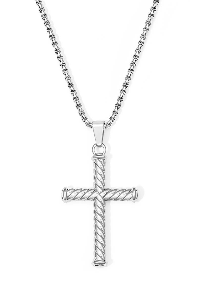 Brook and York Men's Twisted Cross Pendant Necklace, Main, color, 
