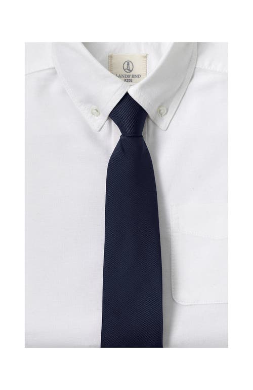 Lands' End School Uniform Kids Stripe Pre Tied Tie In Classic Navy