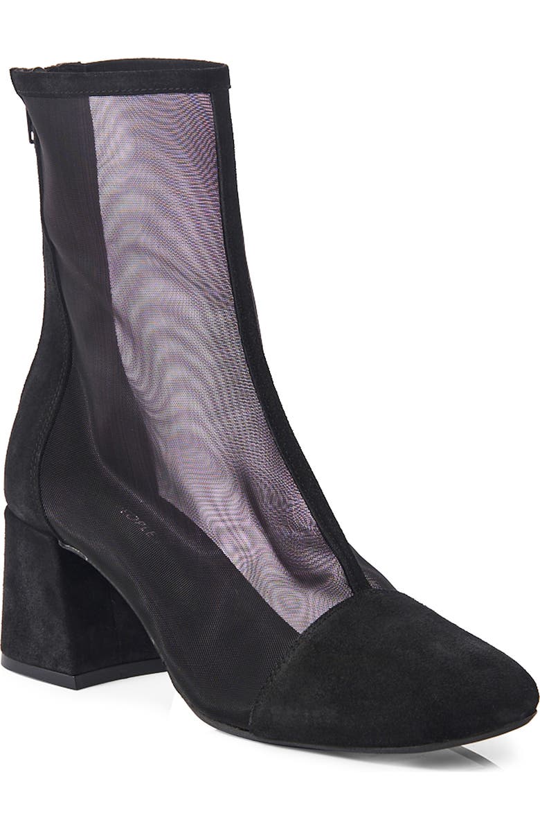 Free People Wisteria Cap Toe Bootie, Main, color, Black Suede/ Mesh
