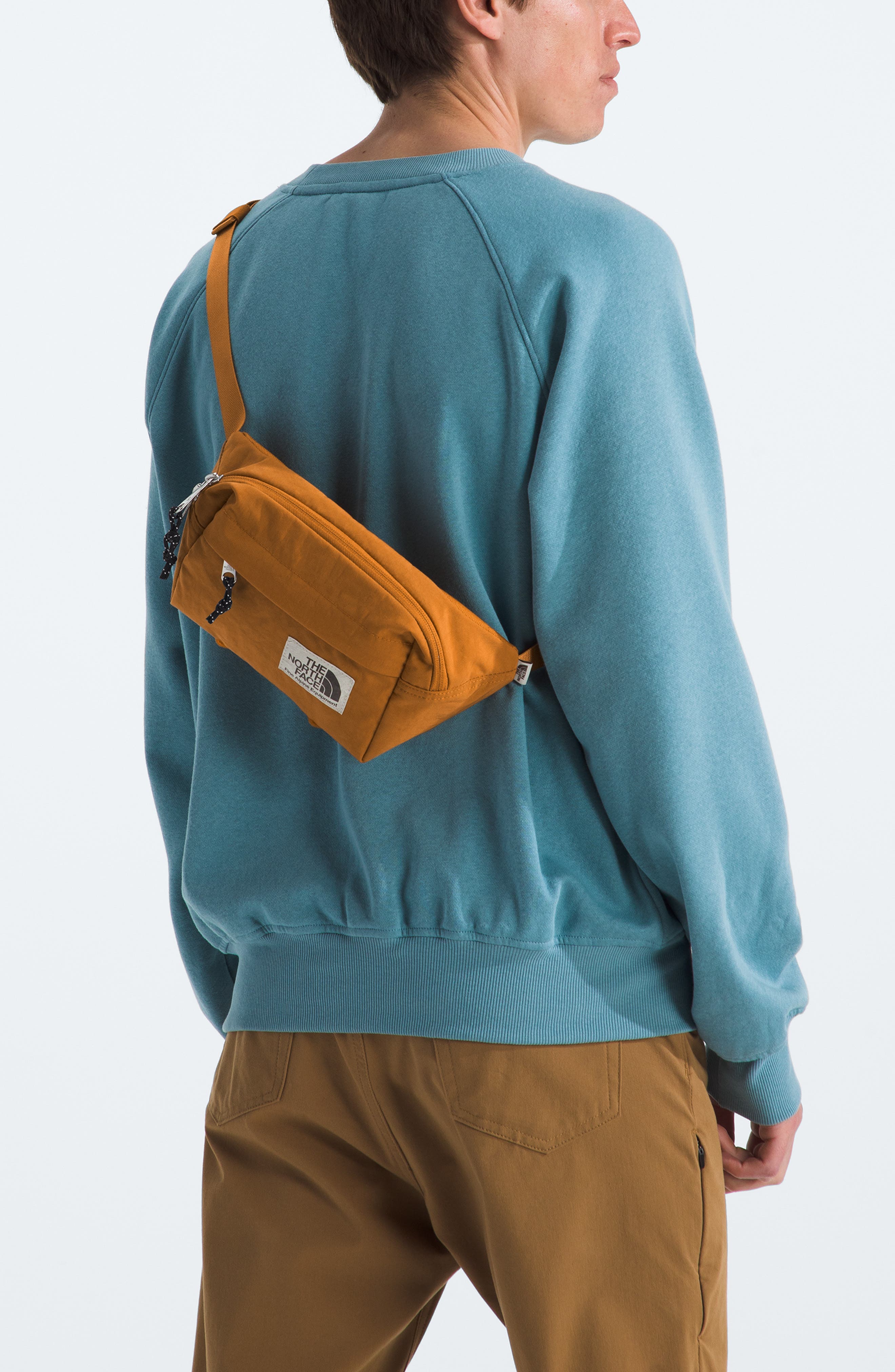 The North Face Berkeley Lumbar Water Repellent Recycled Nylon Belt Bag, Alternate, color, Timber Tan Tnf Black