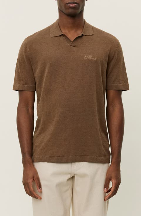 Emmanuel Linen & Cotton Johnny Collar Polo
