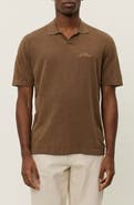 Les Deux Emmanuel Linen & Cotton Johnny Collar Polo