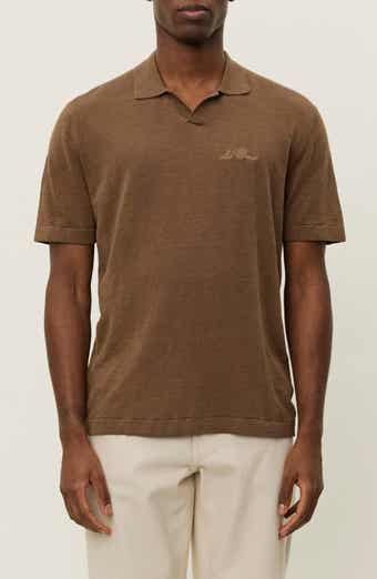 Les Deux Emmanuel Linen & Cotton Johnny Collar Polo