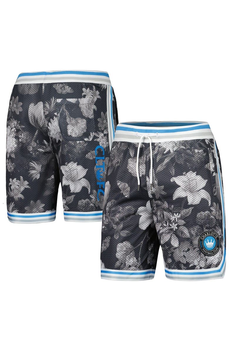 THE WILD COLLECTIVE Men's The Wild Collective  Charcoal Charlotte FC Mesh Printed Shorts, Main, color, Charcoal