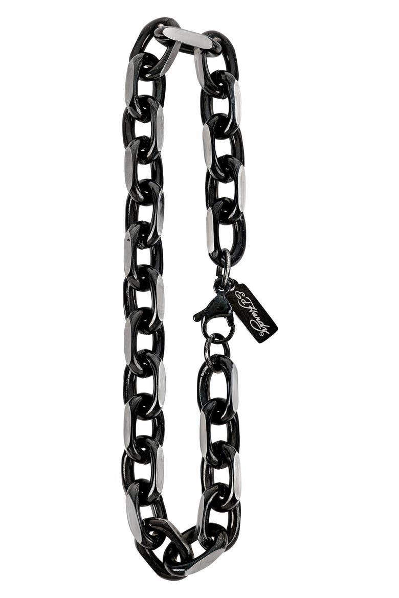 Men's Rolo Chain Bracelet, Alternate, color, BLACK