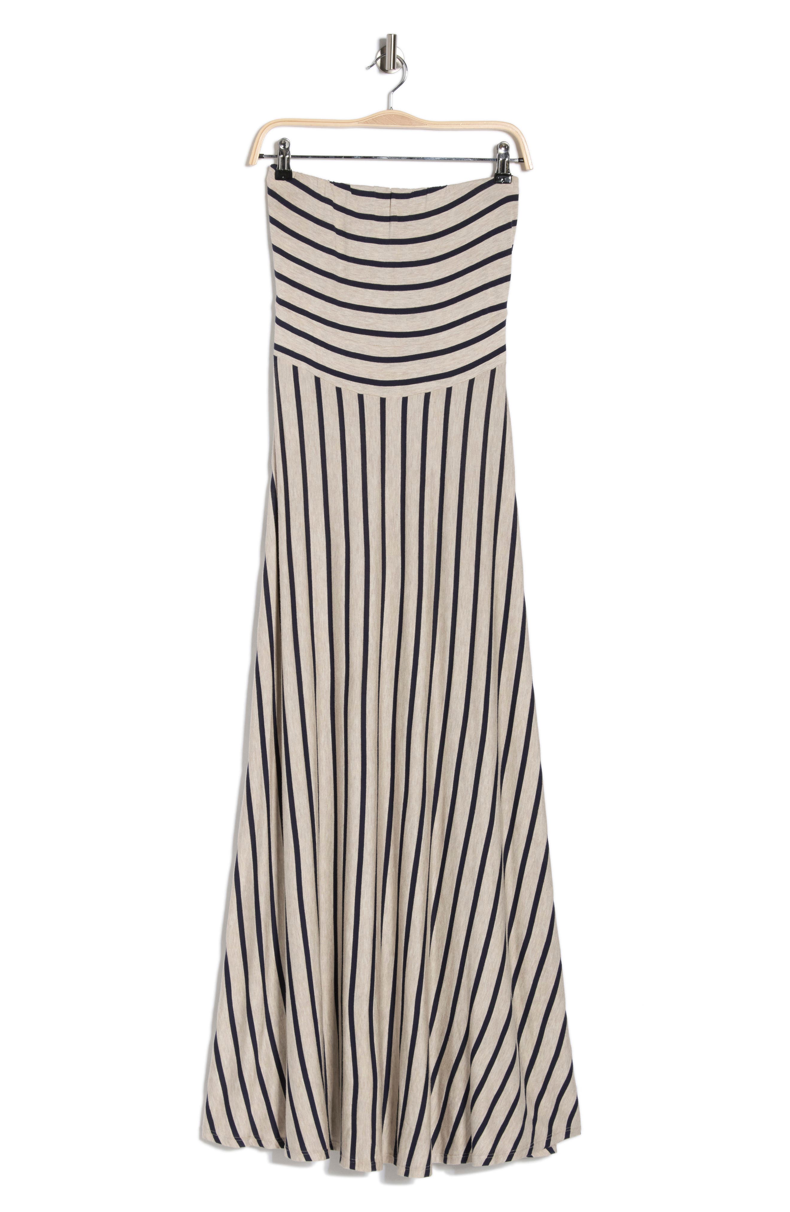 WEST K EI Striped Strapless Maxi Dress
