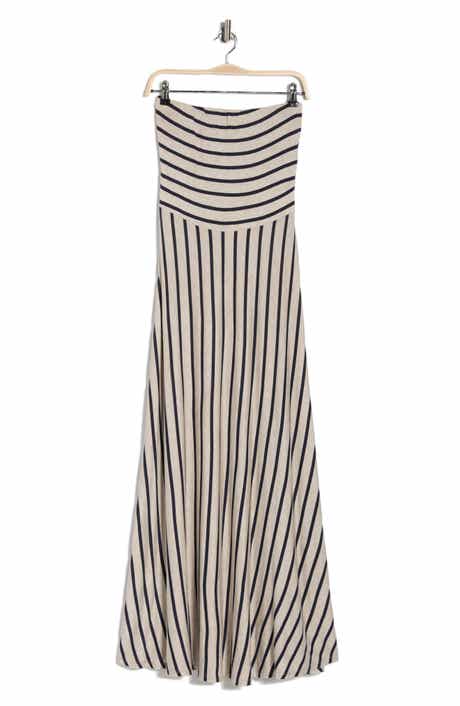 WEST K EI Striped Strapless Maxi Dress