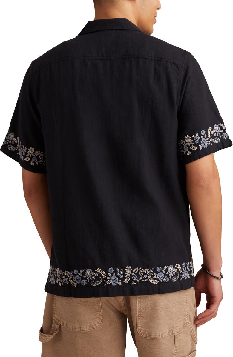Lucky Brand Floral Embroidered Cotton Camp Shirt, Alternate, color, 