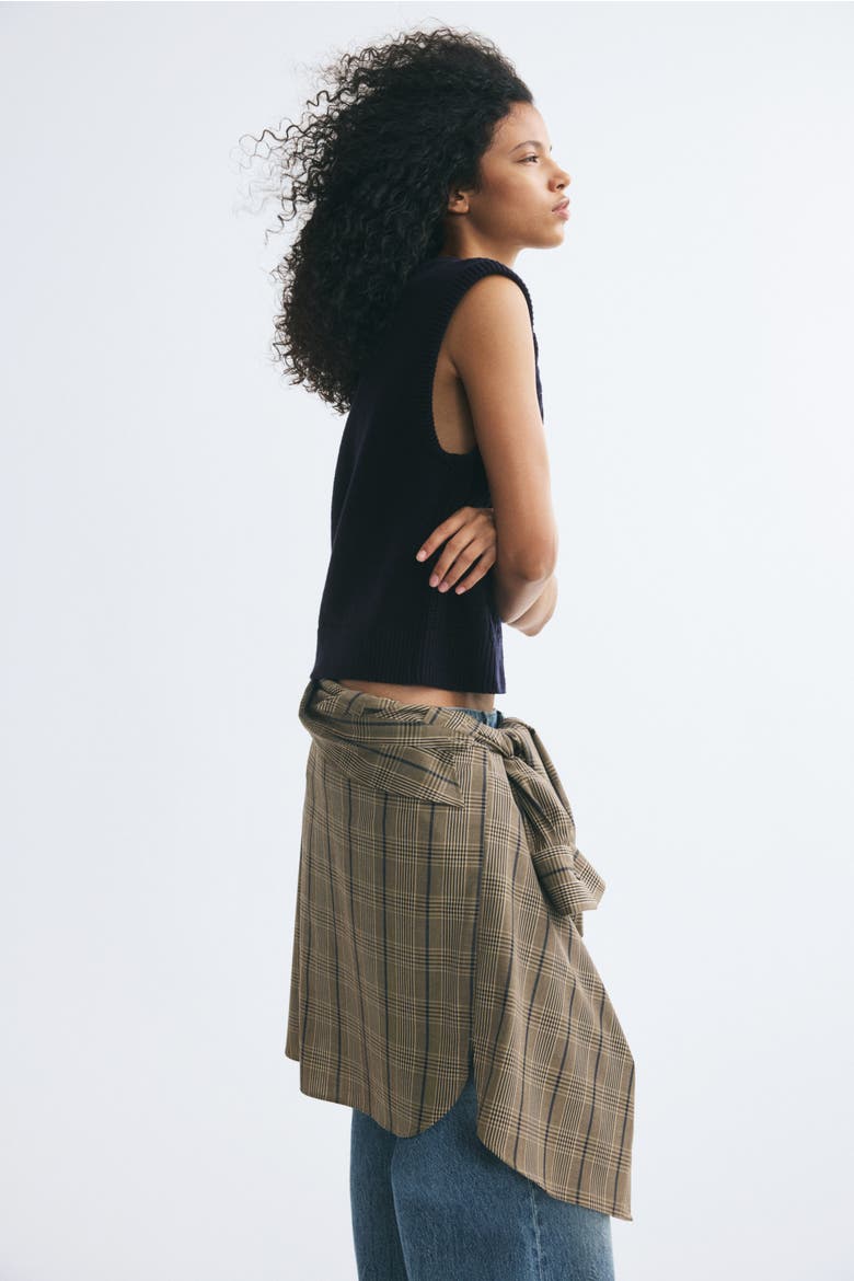 Cable-knit Sweater Vest, Alternate, color, Navy blue