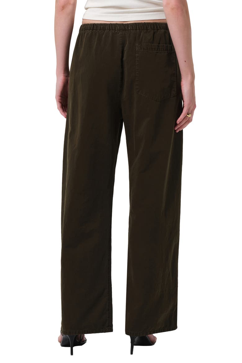 Aurora Pull-On Cotton & Hemp Pants, Alternate, color, DARK OLIVE