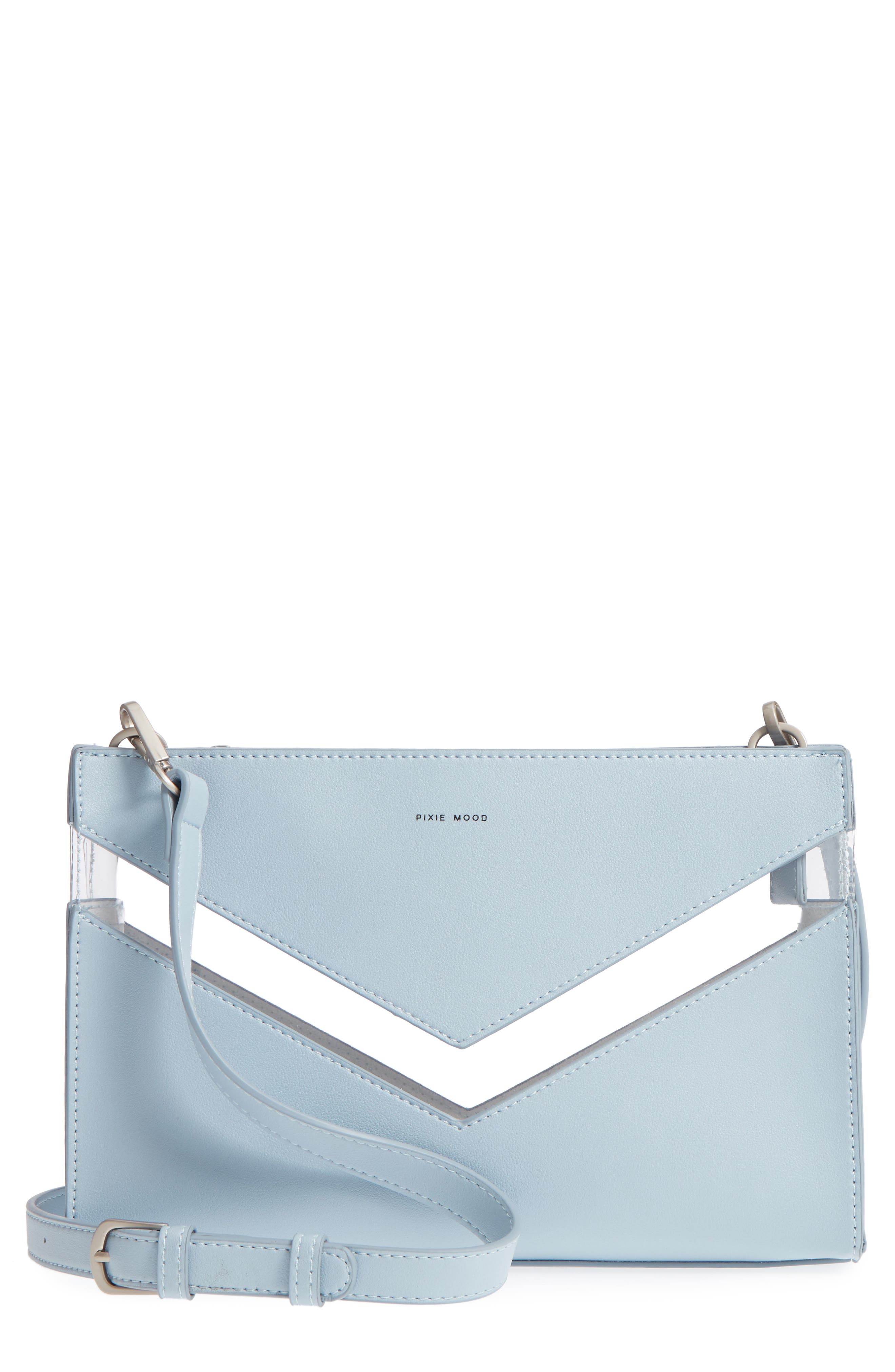 Pixie Mood Emily Faux Leather Crossbody Clutch, Main, color, 