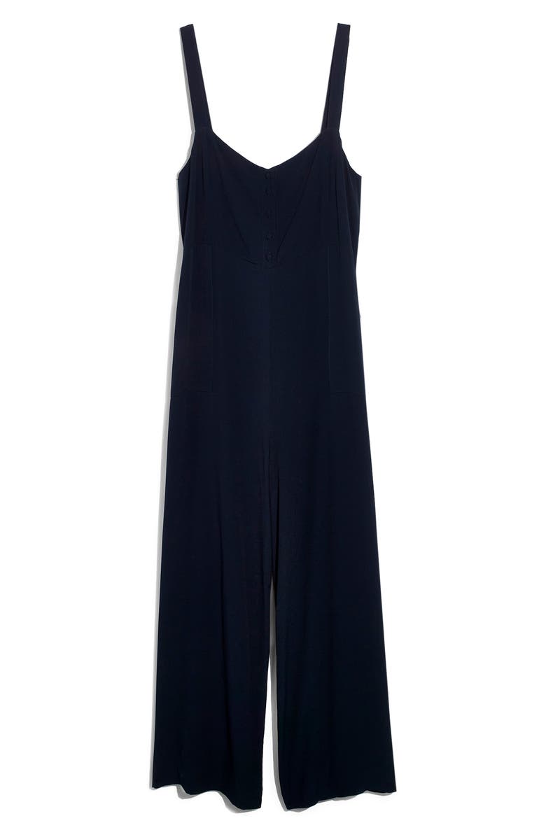 Madewell Button Front Wide Leg Jumpsuit, Alternate, color, 