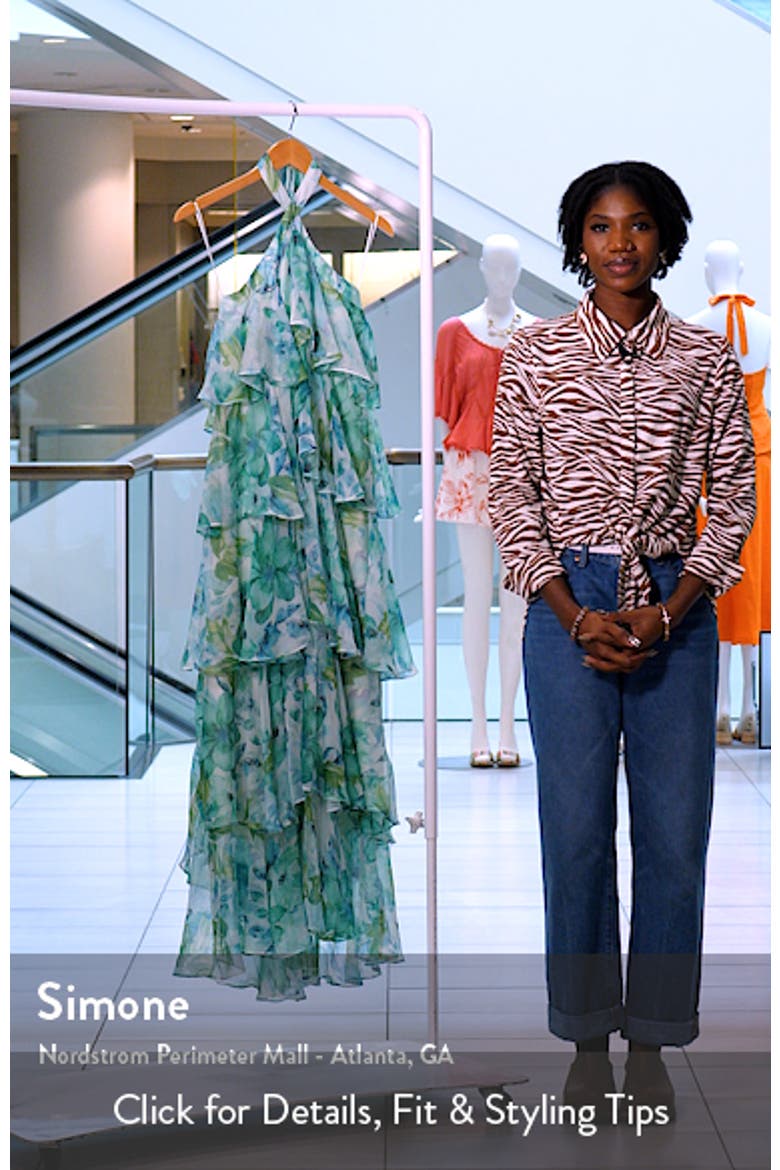 Daiga Print Chiffon Halter Maxi Dress video